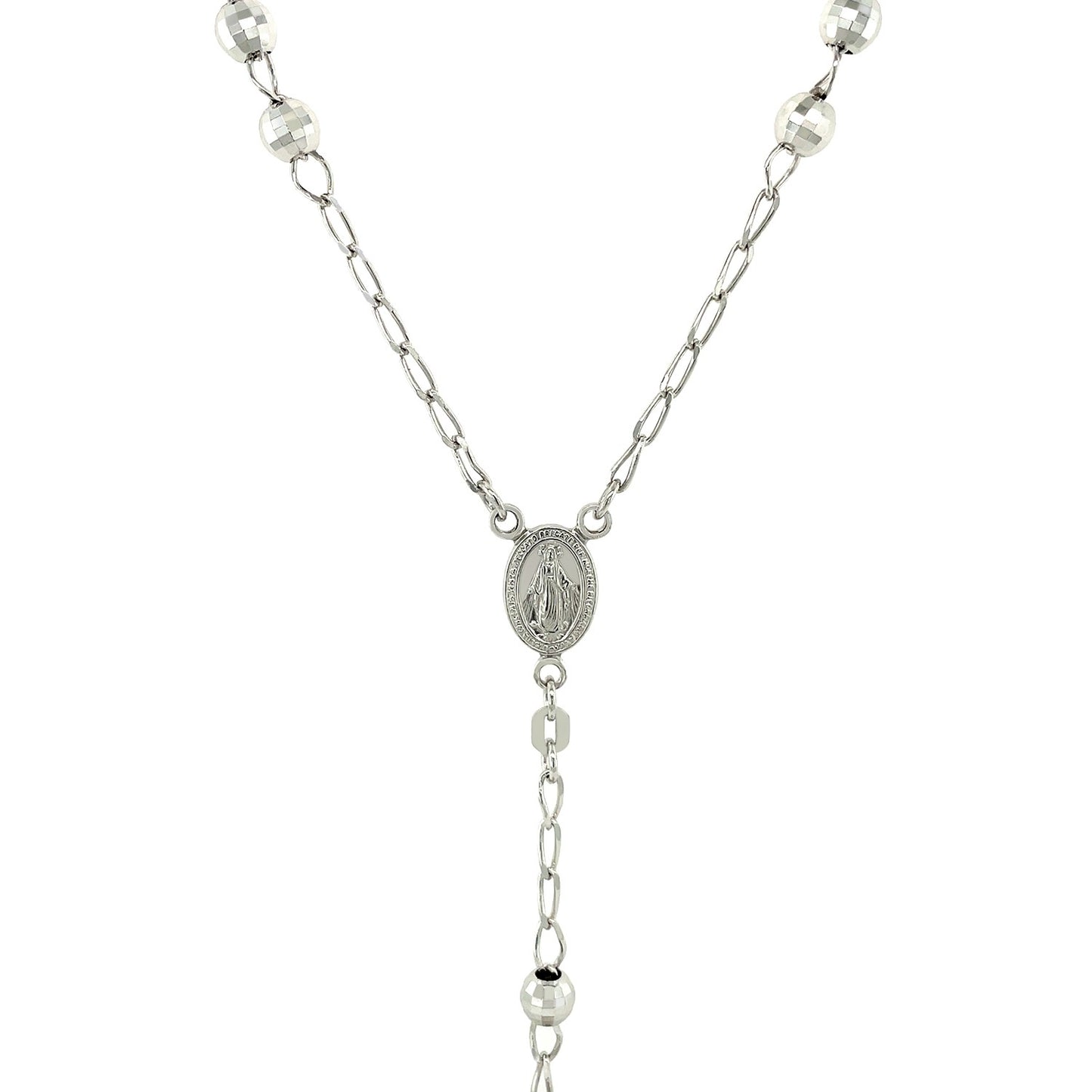 Rosary Chain and Large Bead Necklace in Sterling Silver