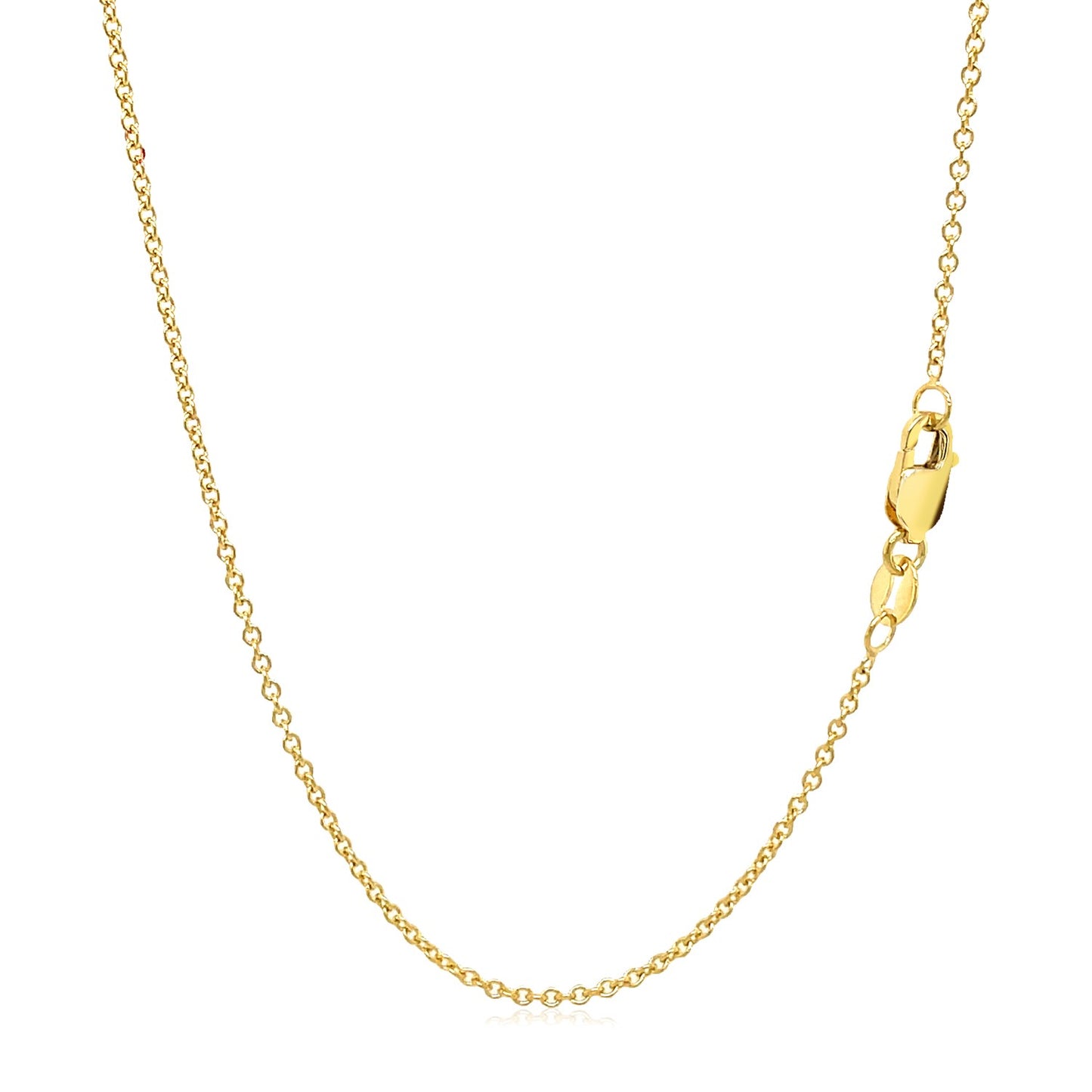 14k Yellow Gold Round Cable Link Chain (1.30 mm)