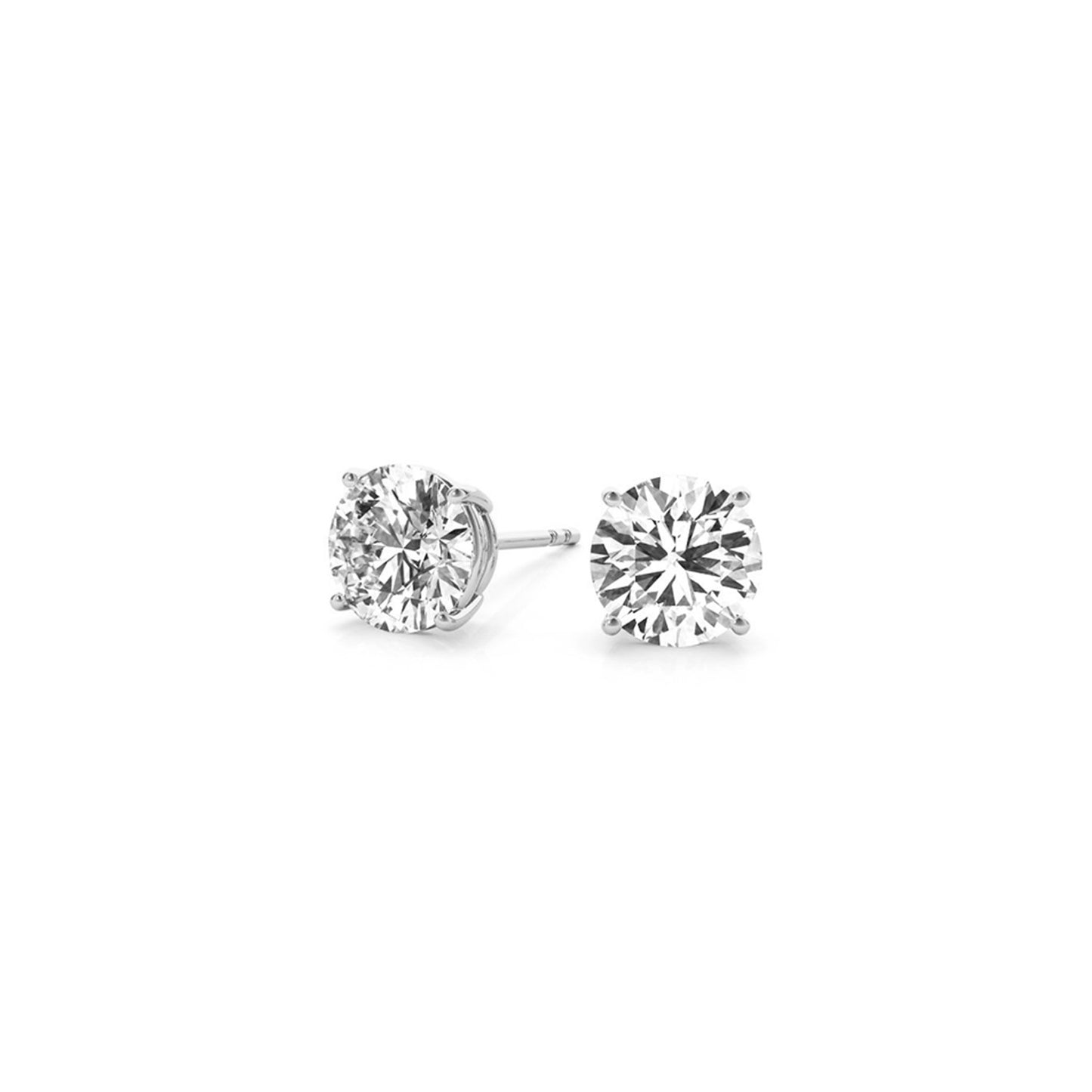 2 cttw Certified IGI Lab Grown Round Diamond Stud Earrings 14k White Gold (G/VS2)